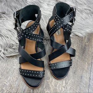 STEVE MADDEN ‘Aiden’ Strappy Studded Block Heels